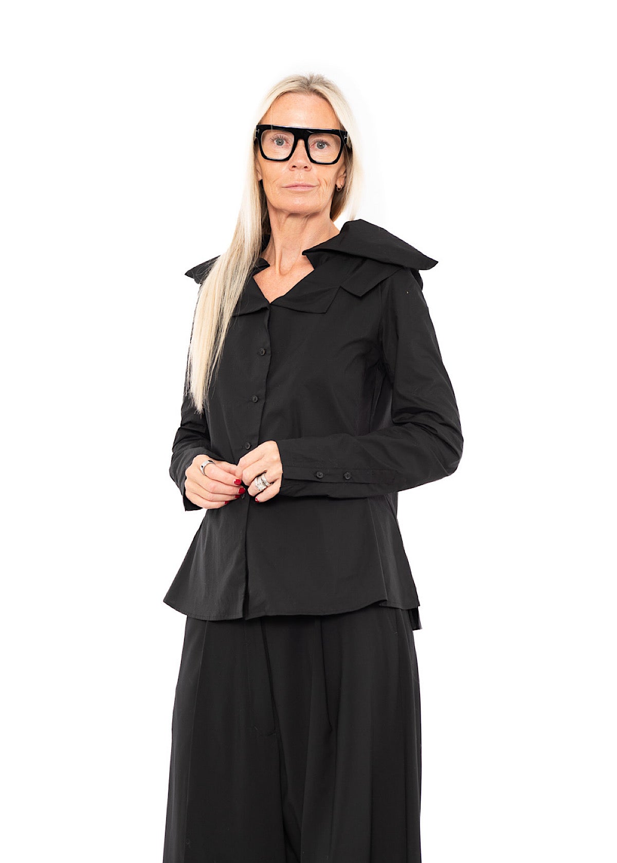 STATEMENT COLLAR COTTON SHIRT