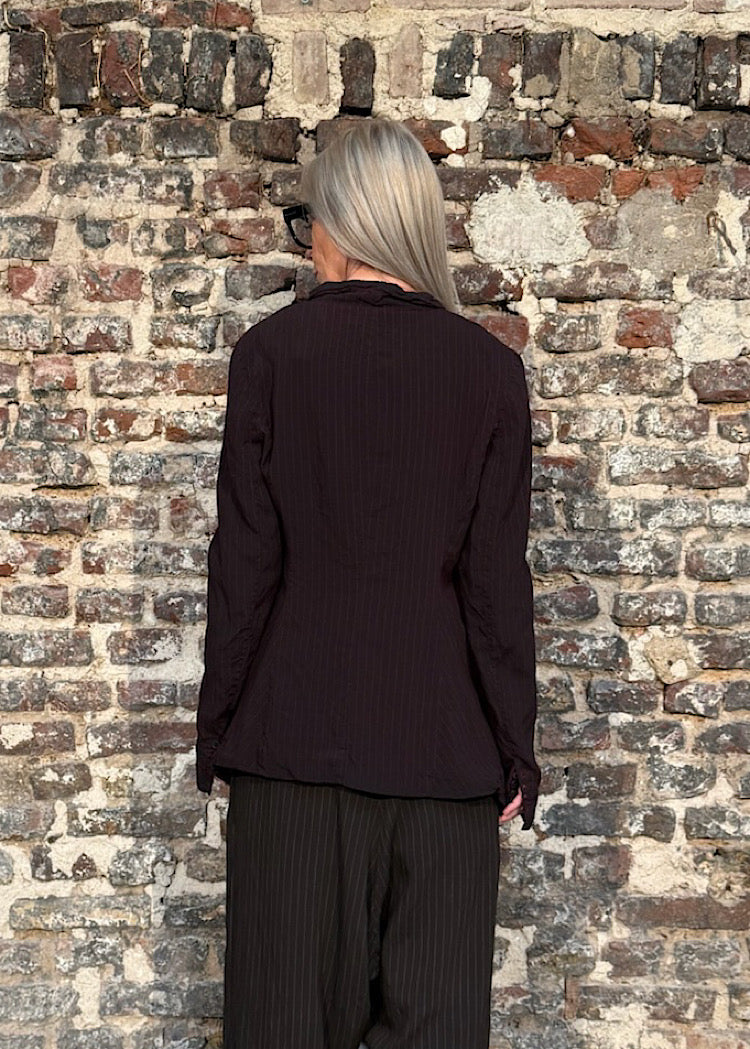 FLUID PINSTRIPE LONGLINE JACKET *BLACK CLOUD STRIPE* (SHOWN IN PURPLE CLOUD STRIPE)