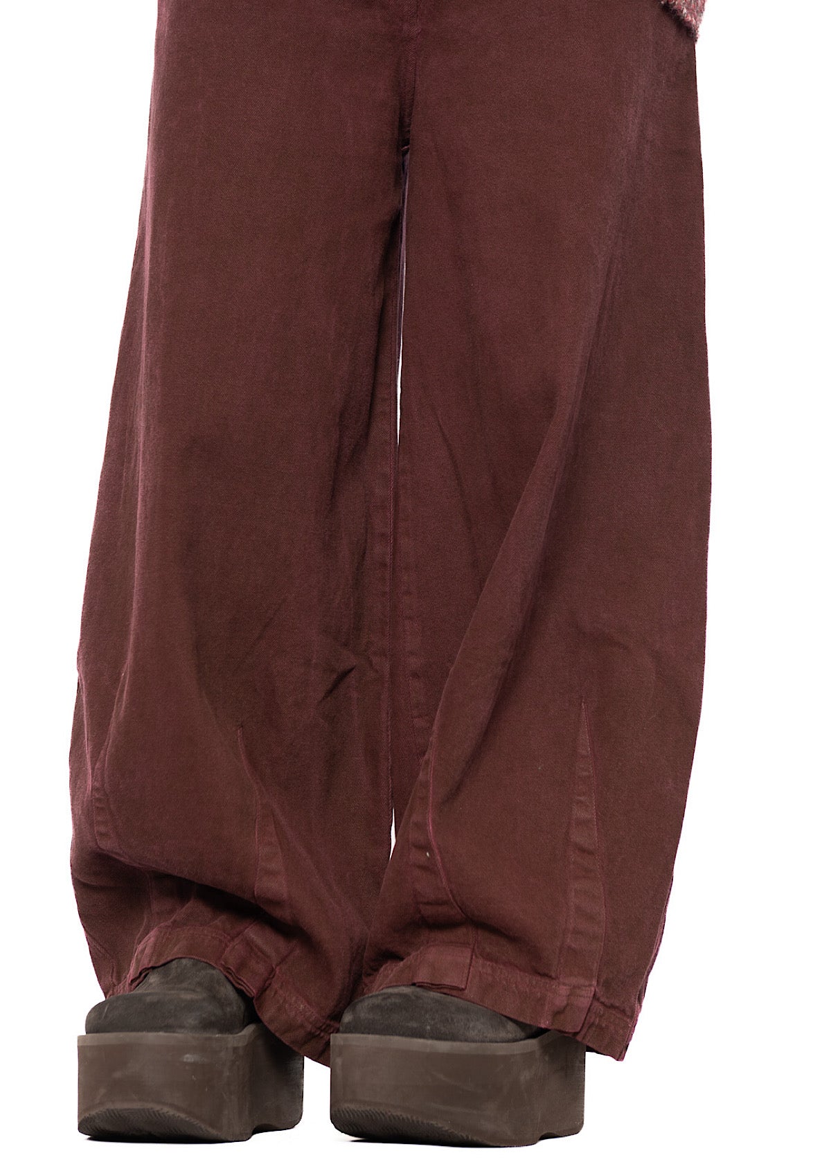 GARMENT-DYED DENIM WIDE LEG TROUSER