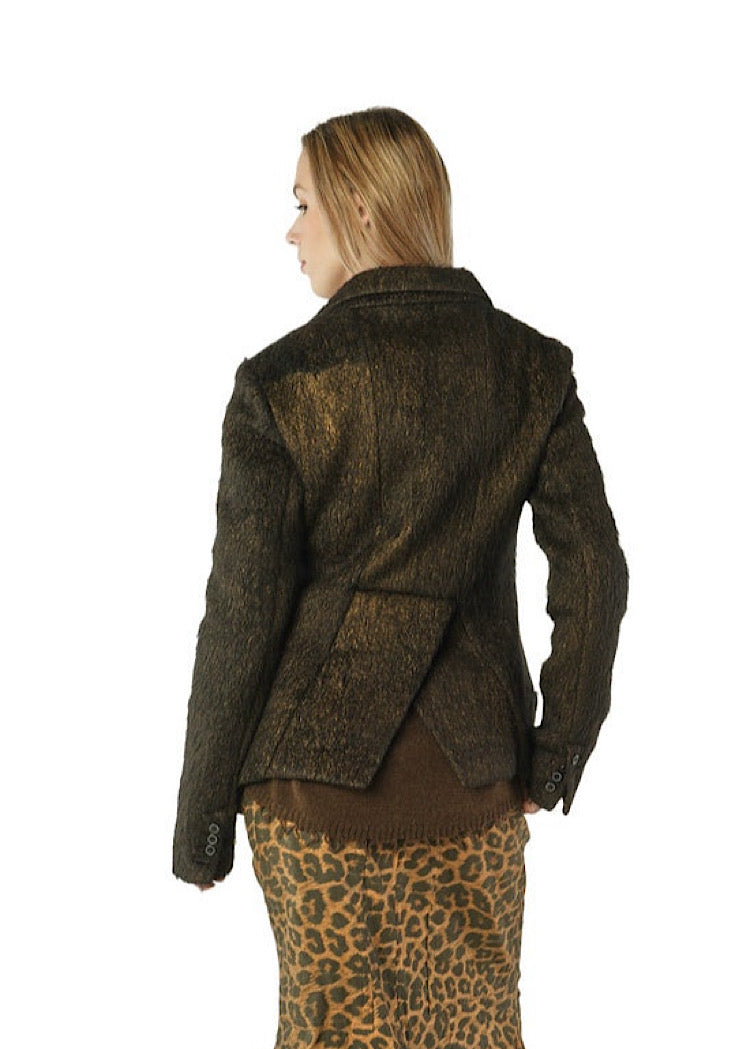 SCULPTED LONG-HAIR WOOL JACKET *UMBRA GOLD* (SHOWN IN BLACK GOLD)