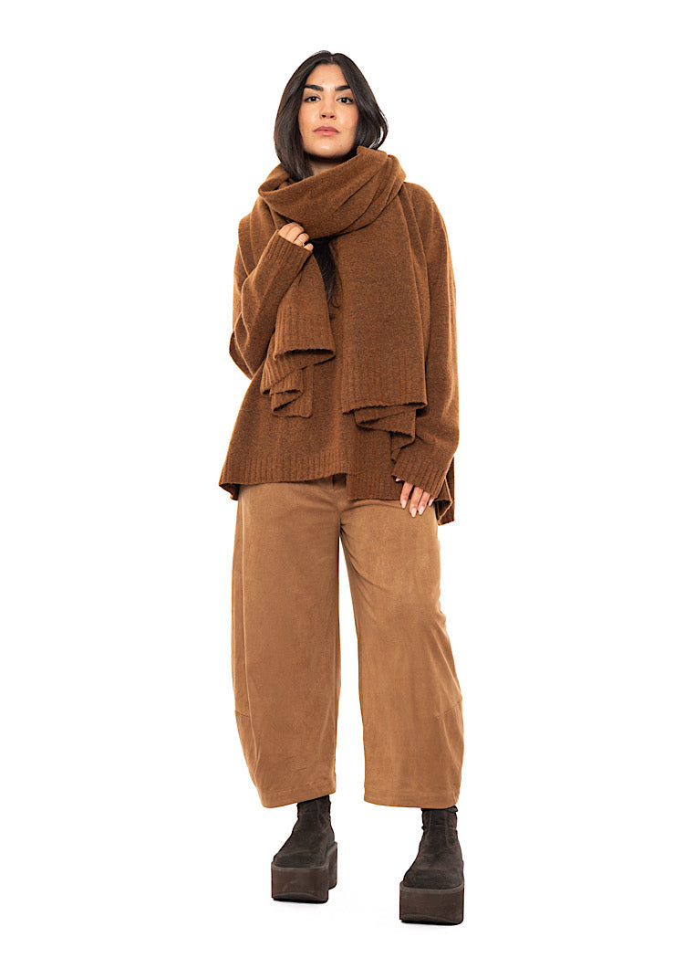 BRUSHED MÉLANGE KNITTED SCARF
