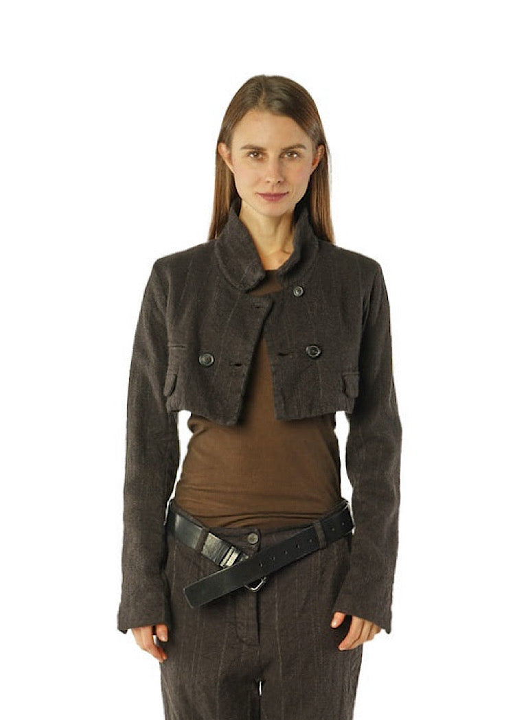 CL CROPPED PINSTRIPE WOOL JACKET