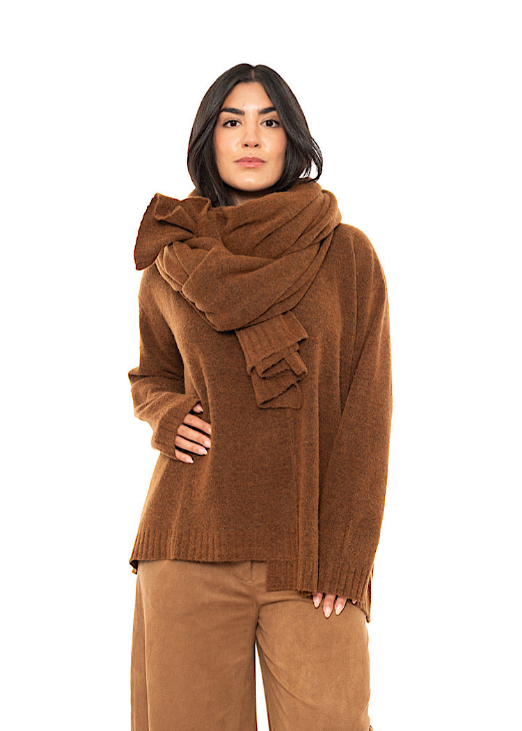 BRUSHED MÉLANGE KNITTED SCARF