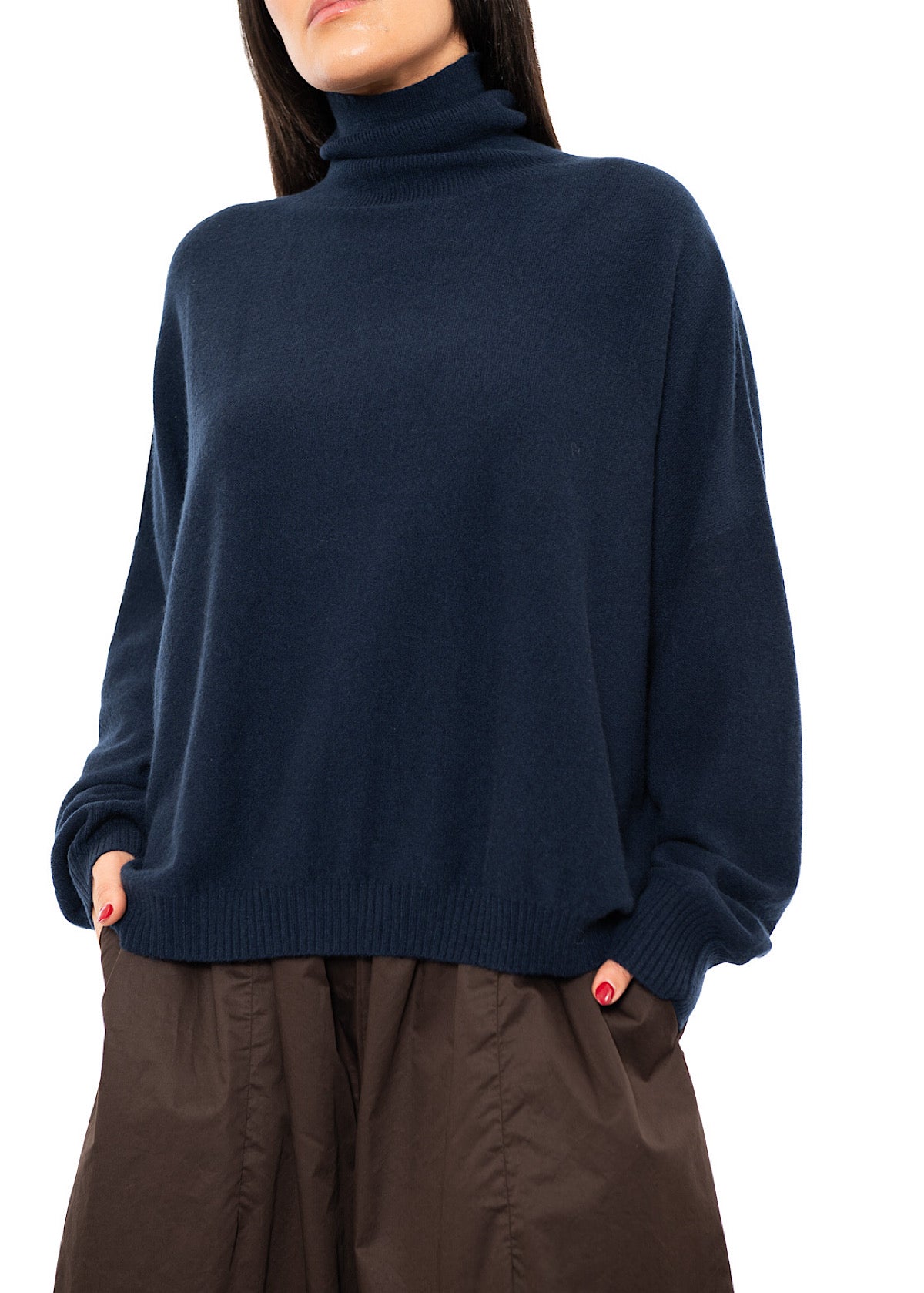 ROLL NECK CASHMERE PULLOVER