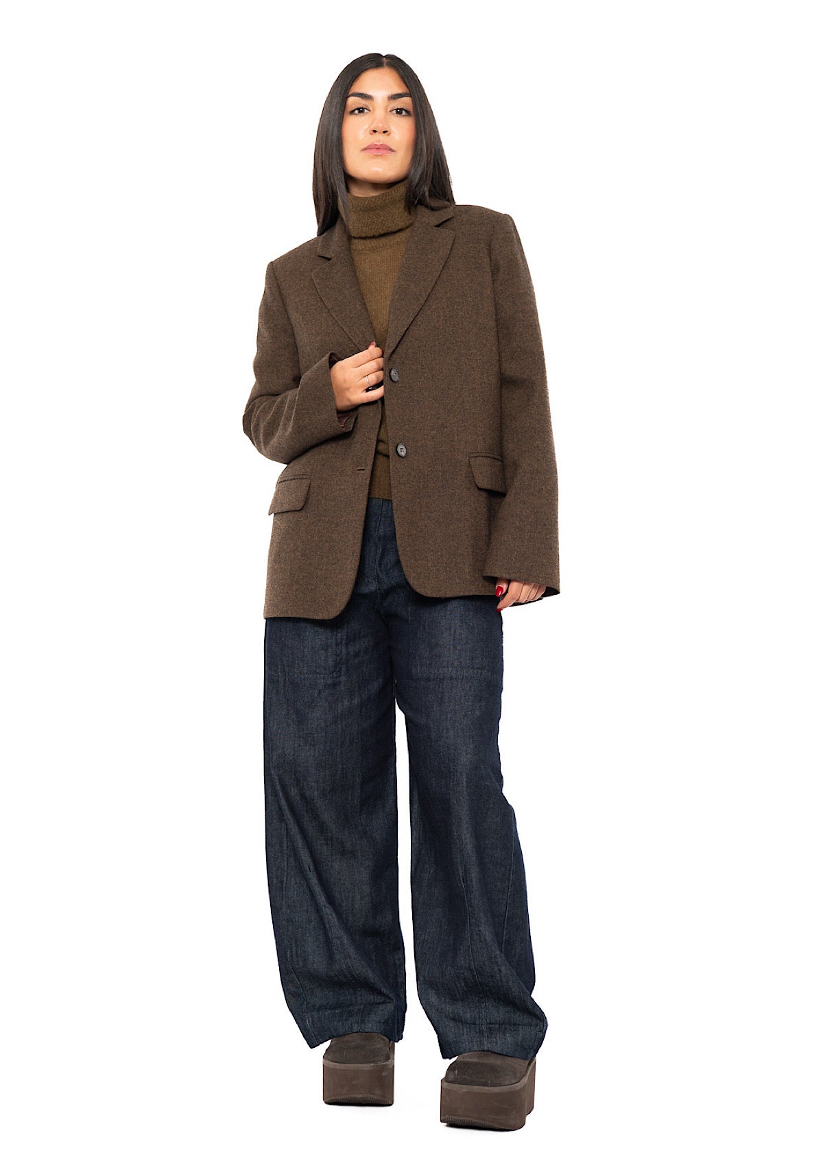 RELAXED HERRINGBONE BLAZER