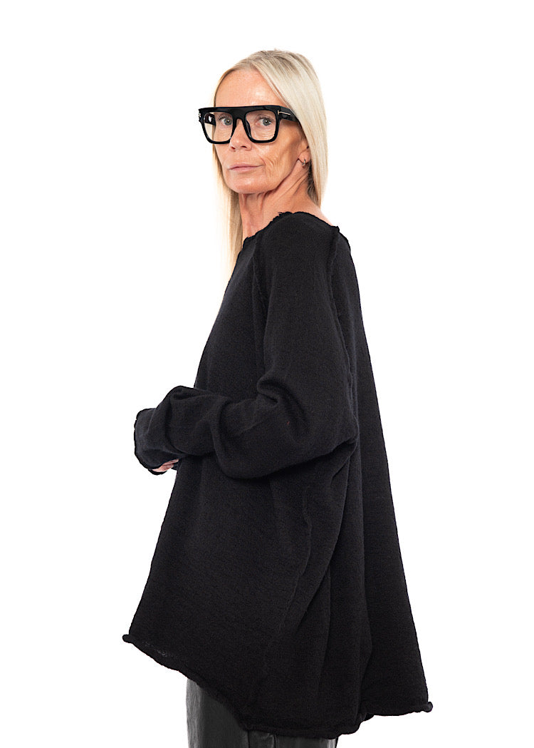 RELAXED BOILED WOOL PULLOVER