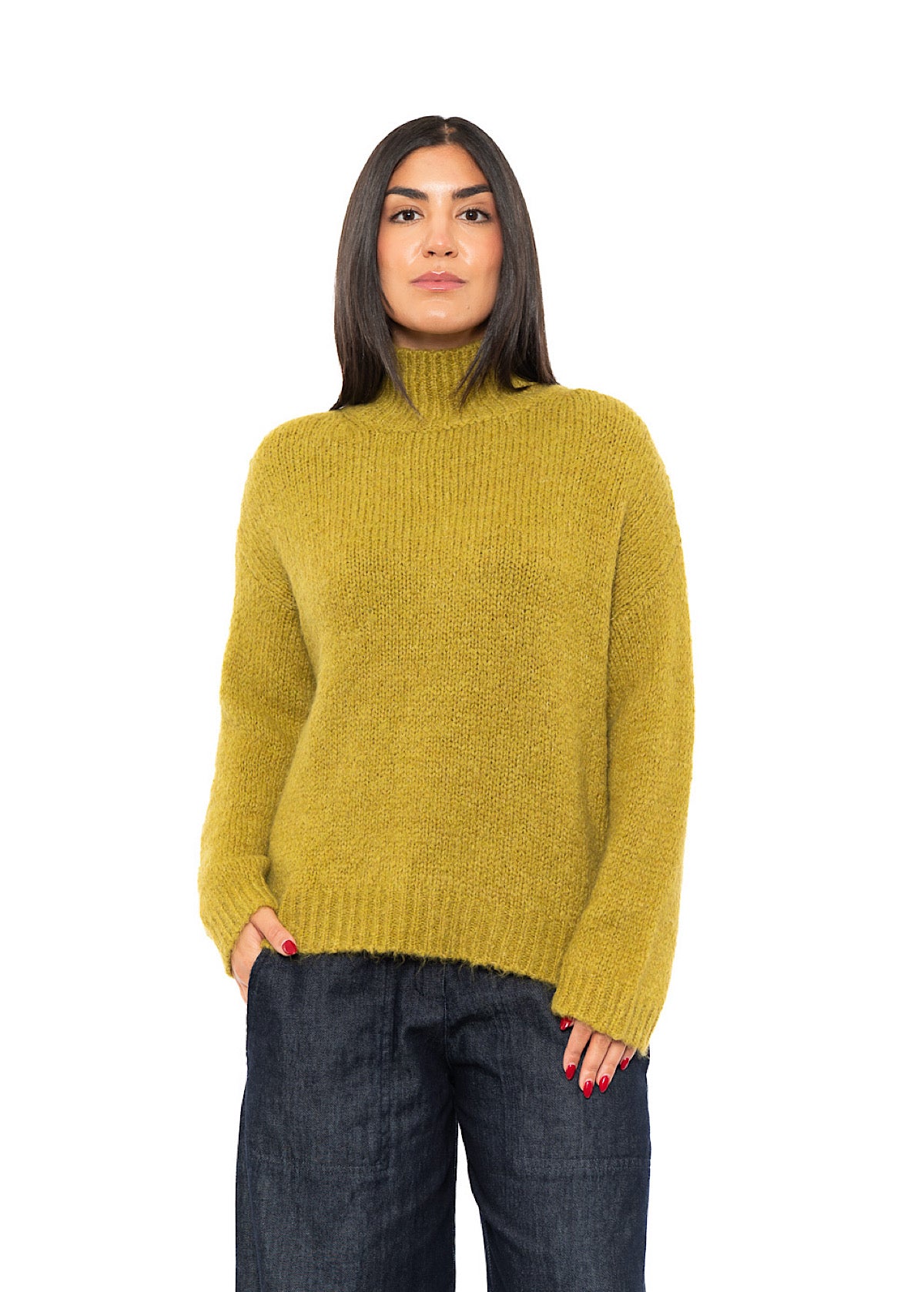 RELAXED HIGH NECKLINE PULLOVER