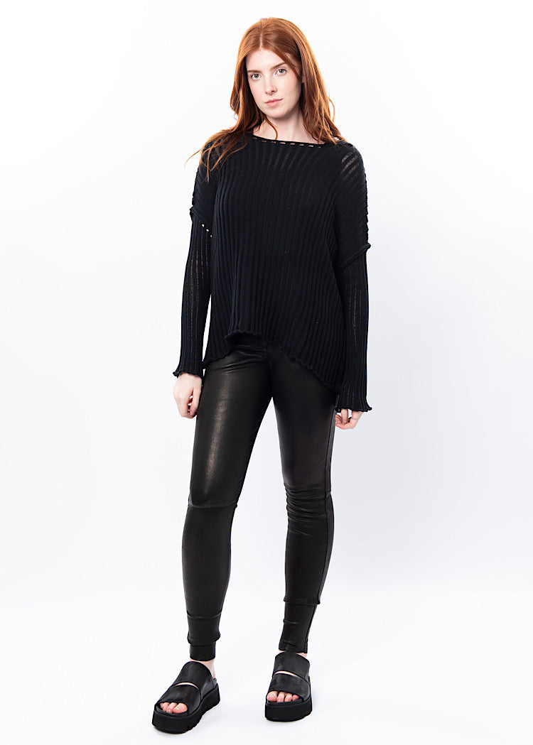 SORT AARHUS LEATHER LEGGING