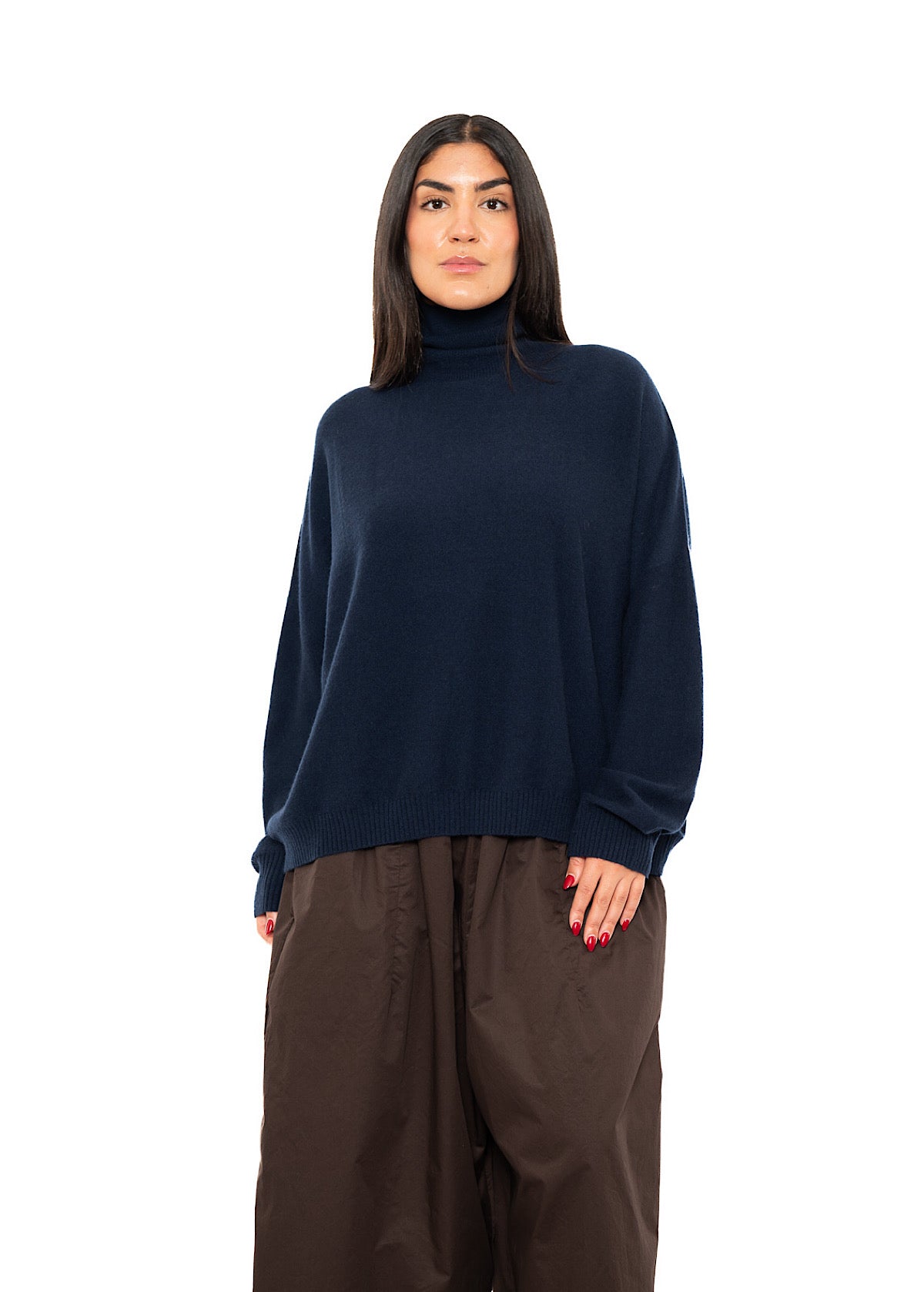 ROLL NECK CASHMERE PULLOVER