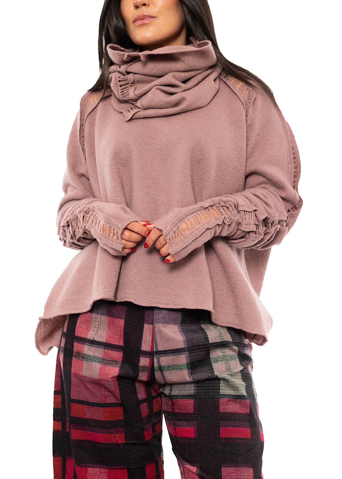 BOILED WOOL FINGERLESS CUFF