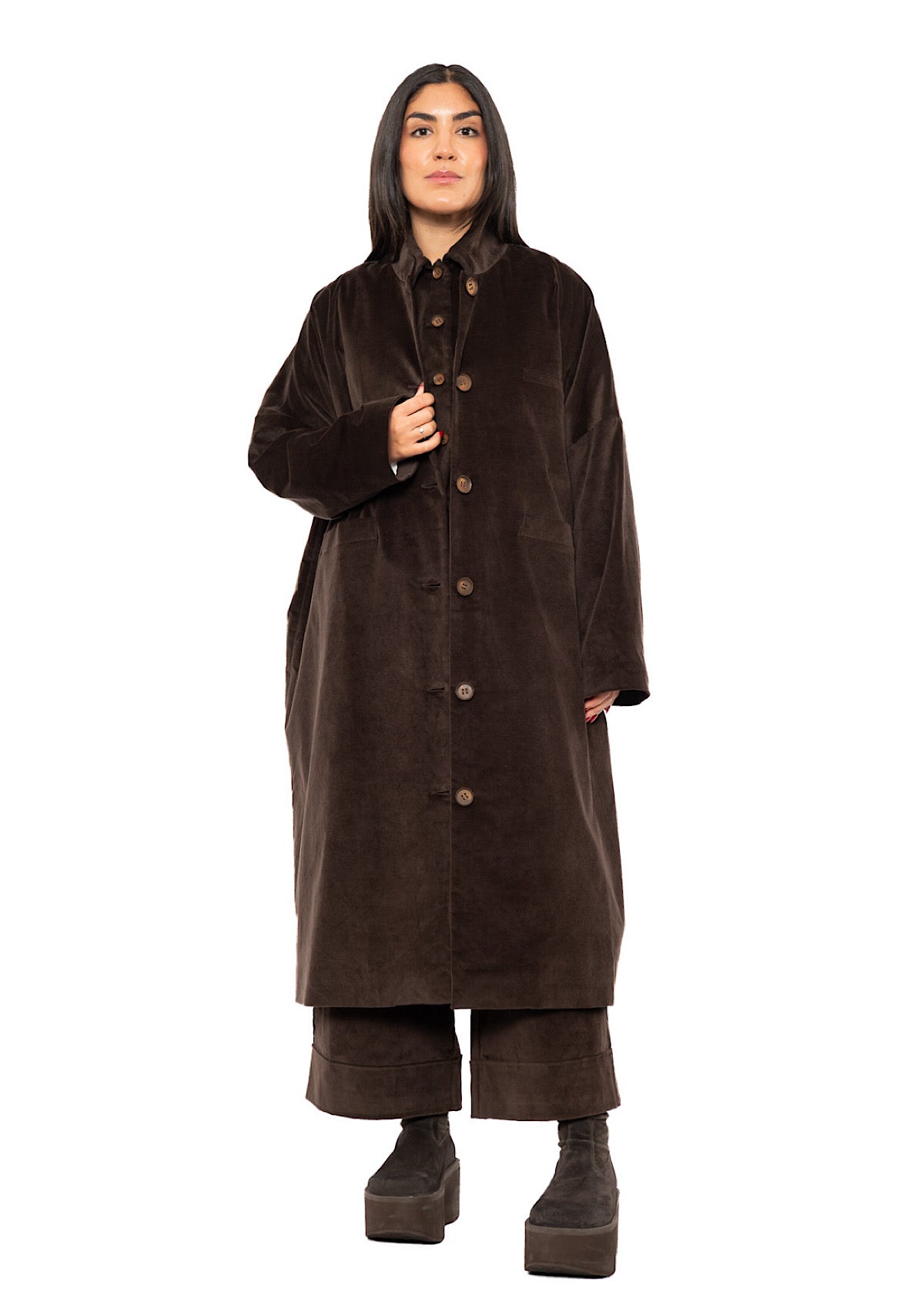 OVERSIZED VELVET ISA COAT