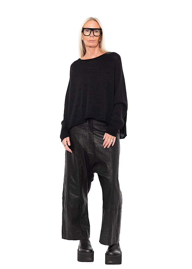 LINEN-BLEND KNITTED PULLOVER