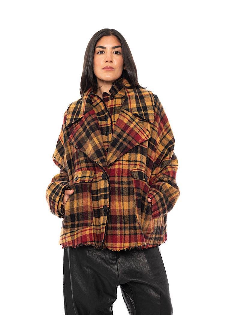 OVERSIZED CHECK WOOL JACKET