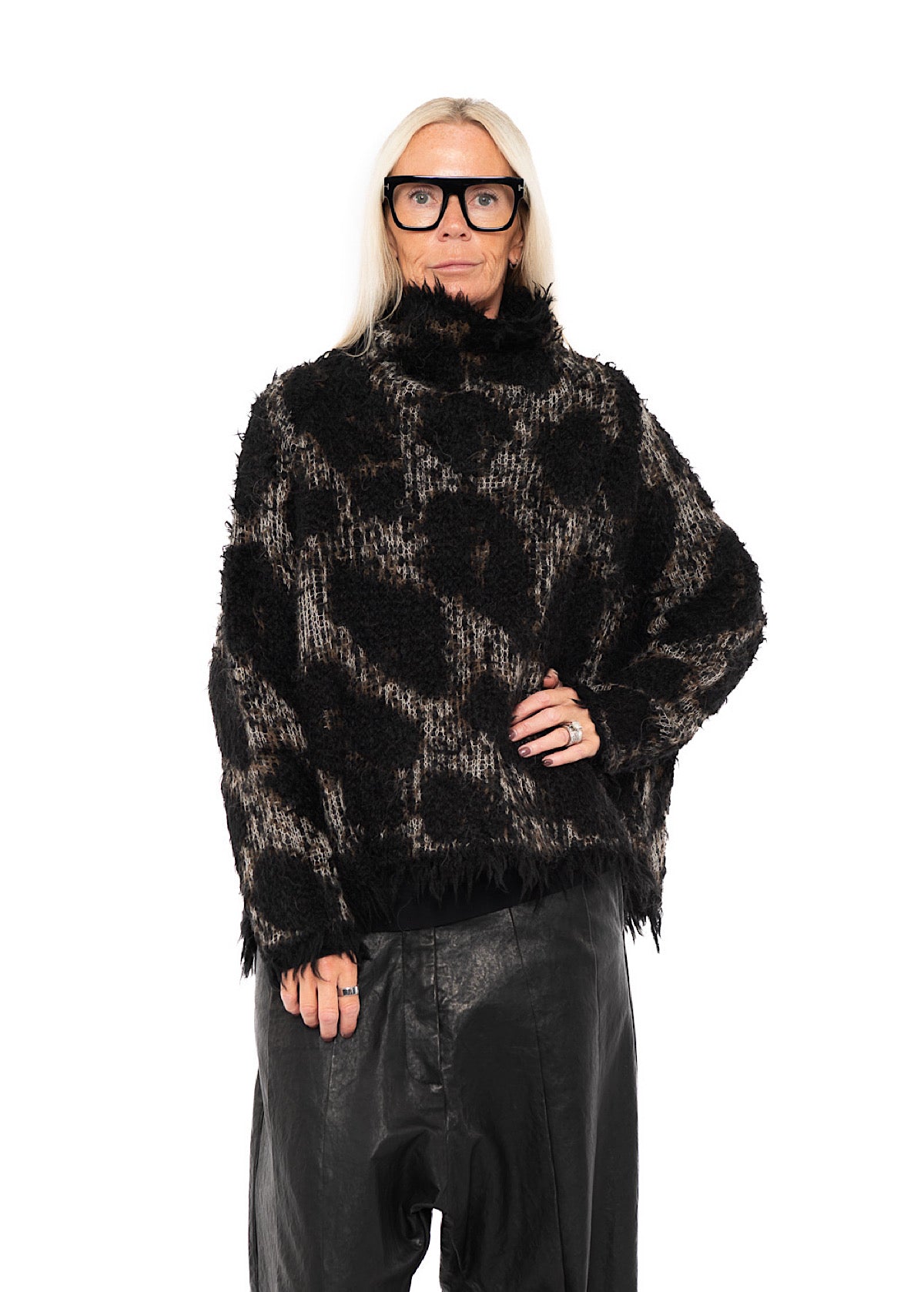 LEOPARD JACQUARD ALPACA PULLOVER