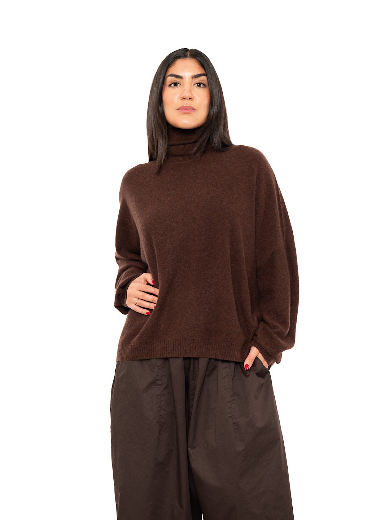 ROLL NECK CASHMERE PULLOVER
