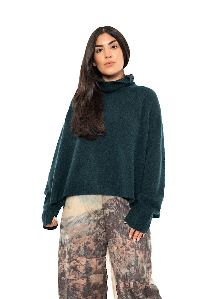 BRUSHED MÉLANGE KNITTED PULLOVER
