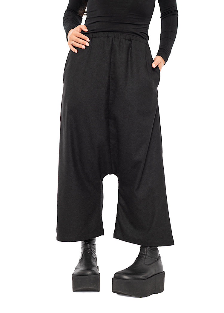 DROP CROTCH WOOL TROUSER