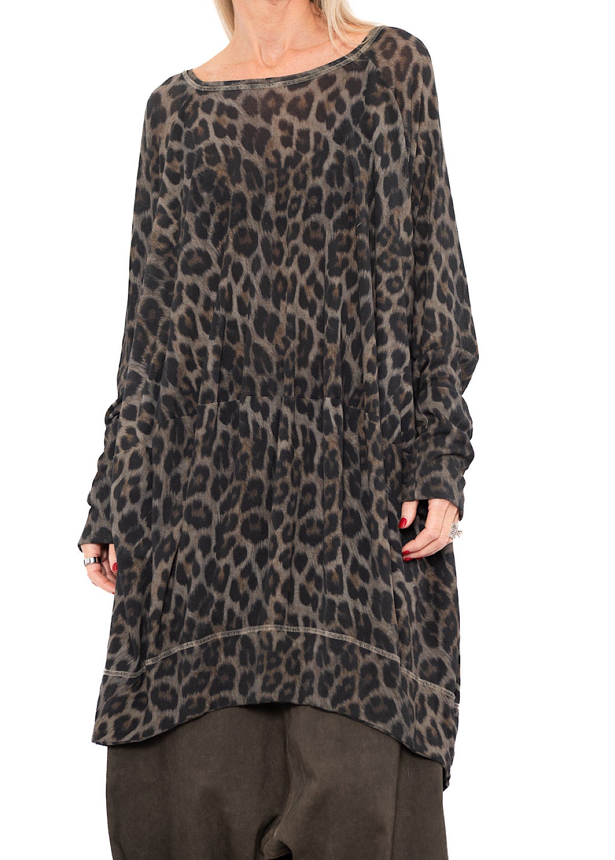LEOPARD PRINT RIB TUNIC