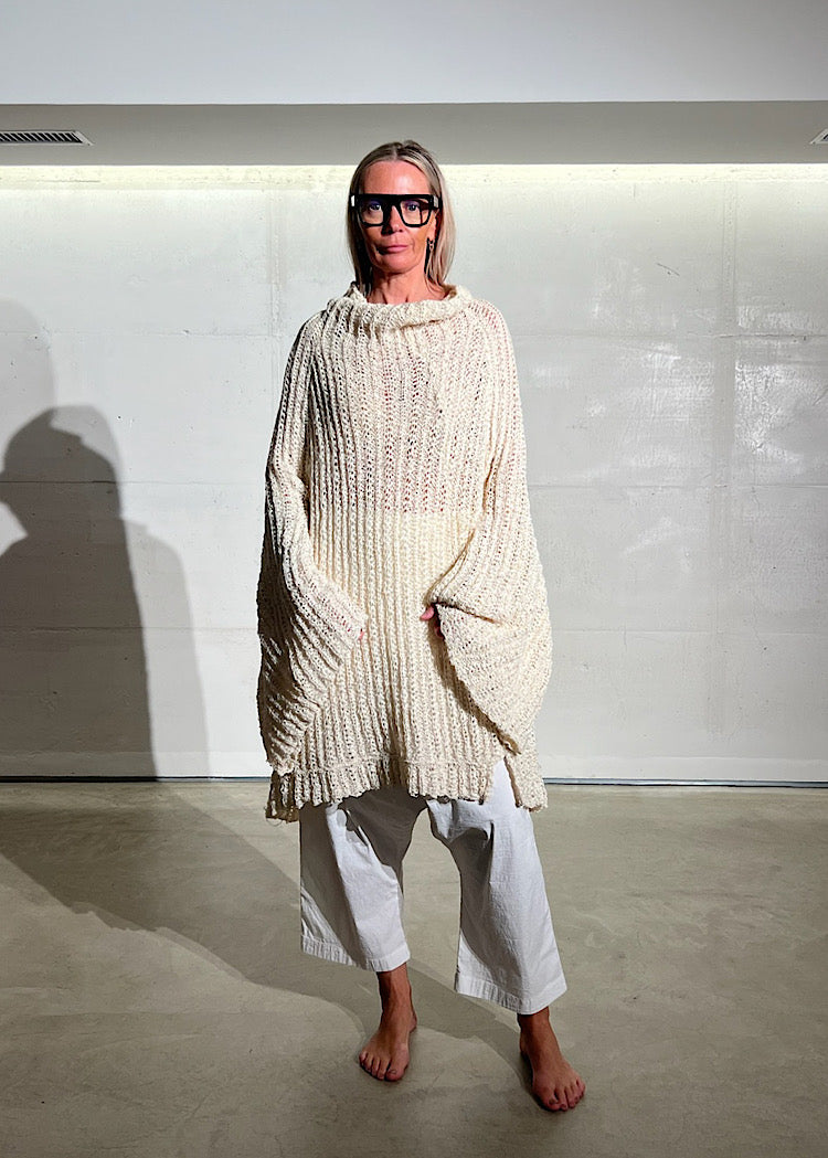 PRE-ORDER RUNDHOLZ DIP KNITTED TUNIC *OCEAN* (Shown in GREIGE)