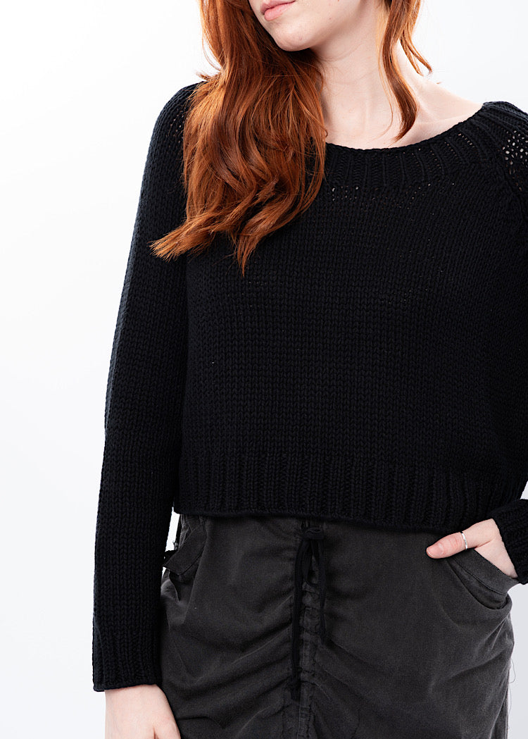 SORT AARHUS CROPPED KNIT