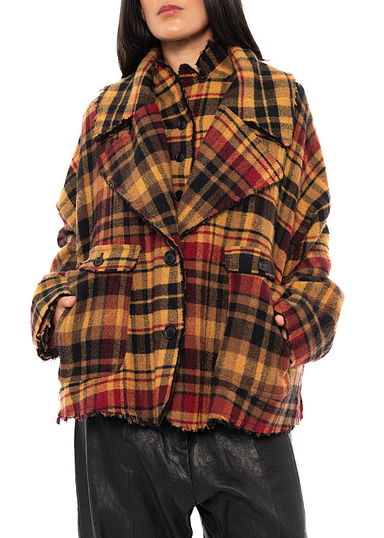 OVERSIZED CHECK WOOL JACKET