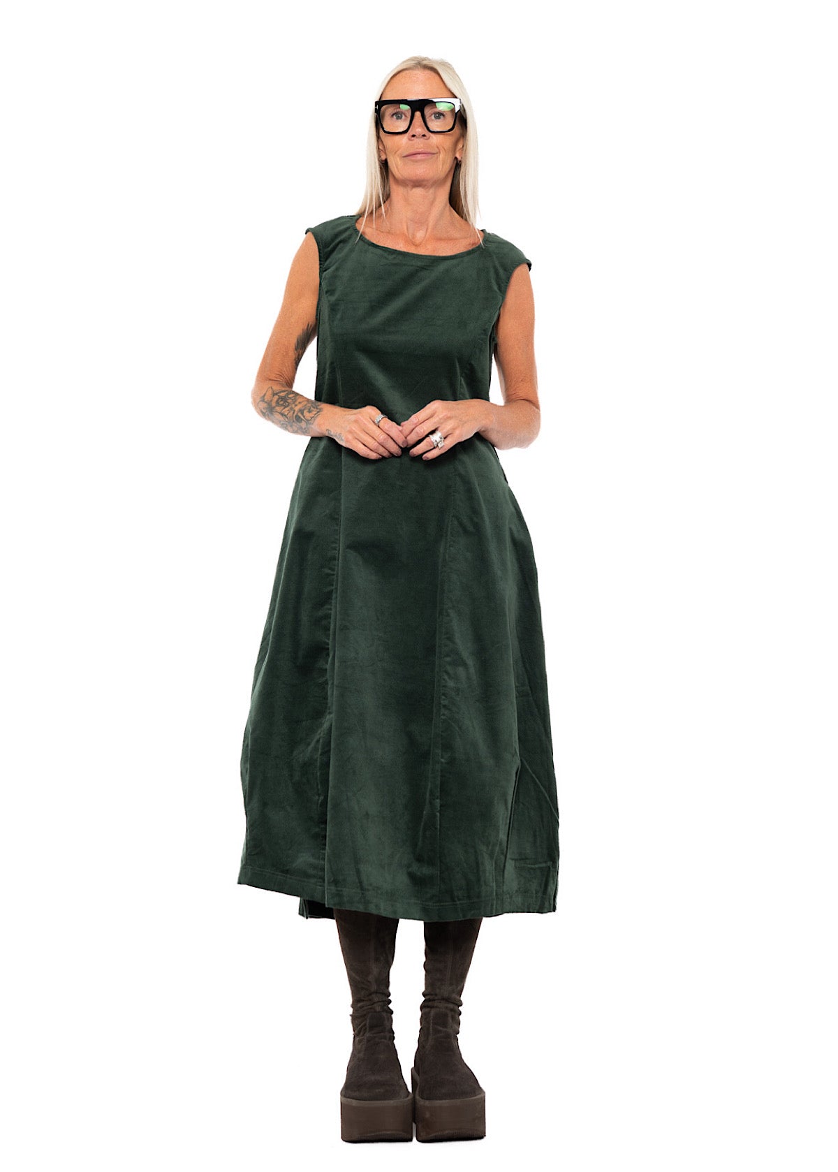 STRETCH-VELVET BALLOON DRESS