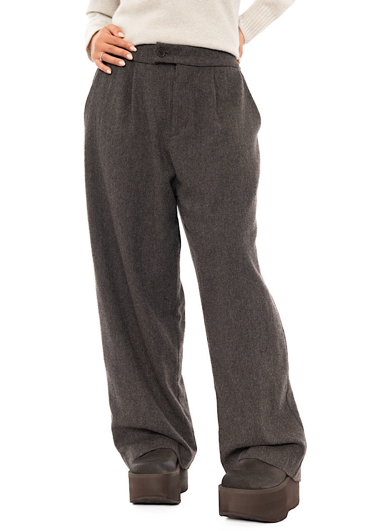 TWEED WIDE-LEG TROUSER