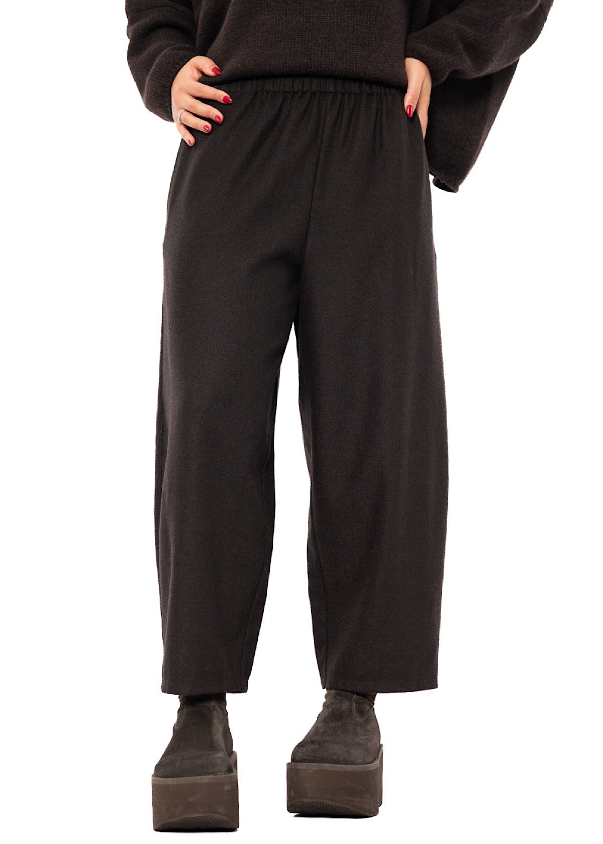 HERRINGBONE WOOL BLEND FOSCO TROUSER