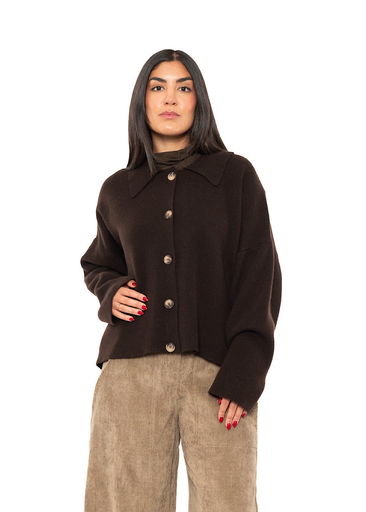 BOXY WOOL-MIX CARDIGAN