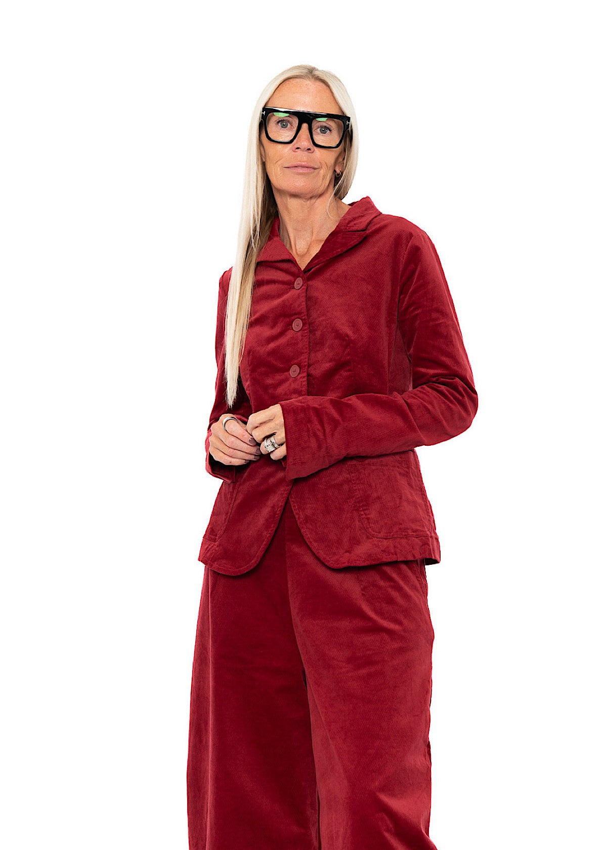 TAILORED STRETCH-VELVET JACKET