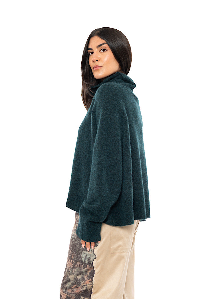 BRUSHED MÉLANGE KNITTED PULLOVER