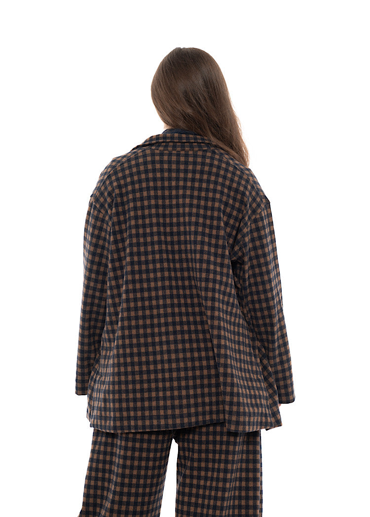 CHECKED LONGLINE CEREALE JQ JACKET