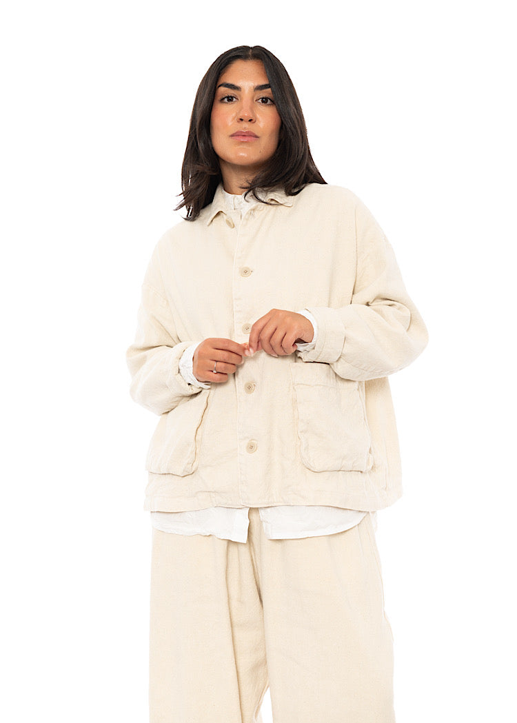 LINEN-COTTON UTILITY JACKET