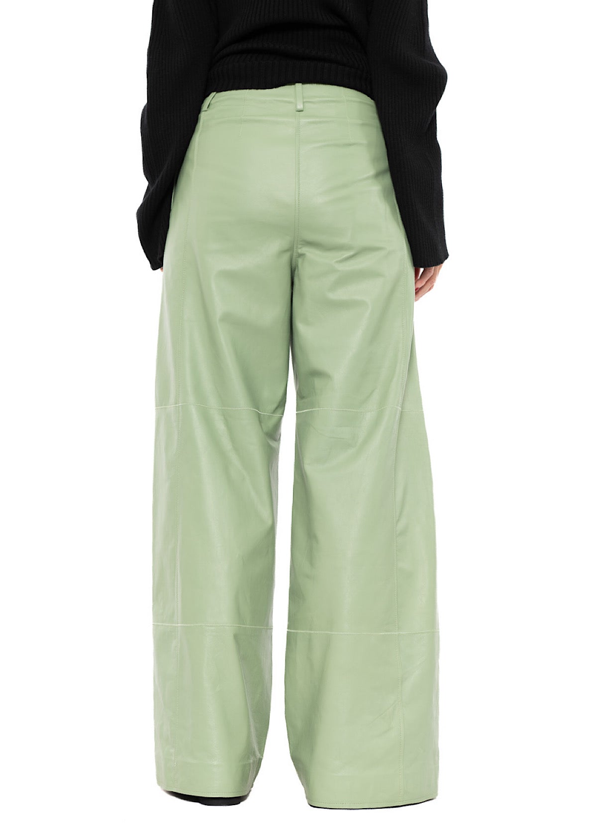 SIGNATURE WIDE LEG LEATHER TROUSER