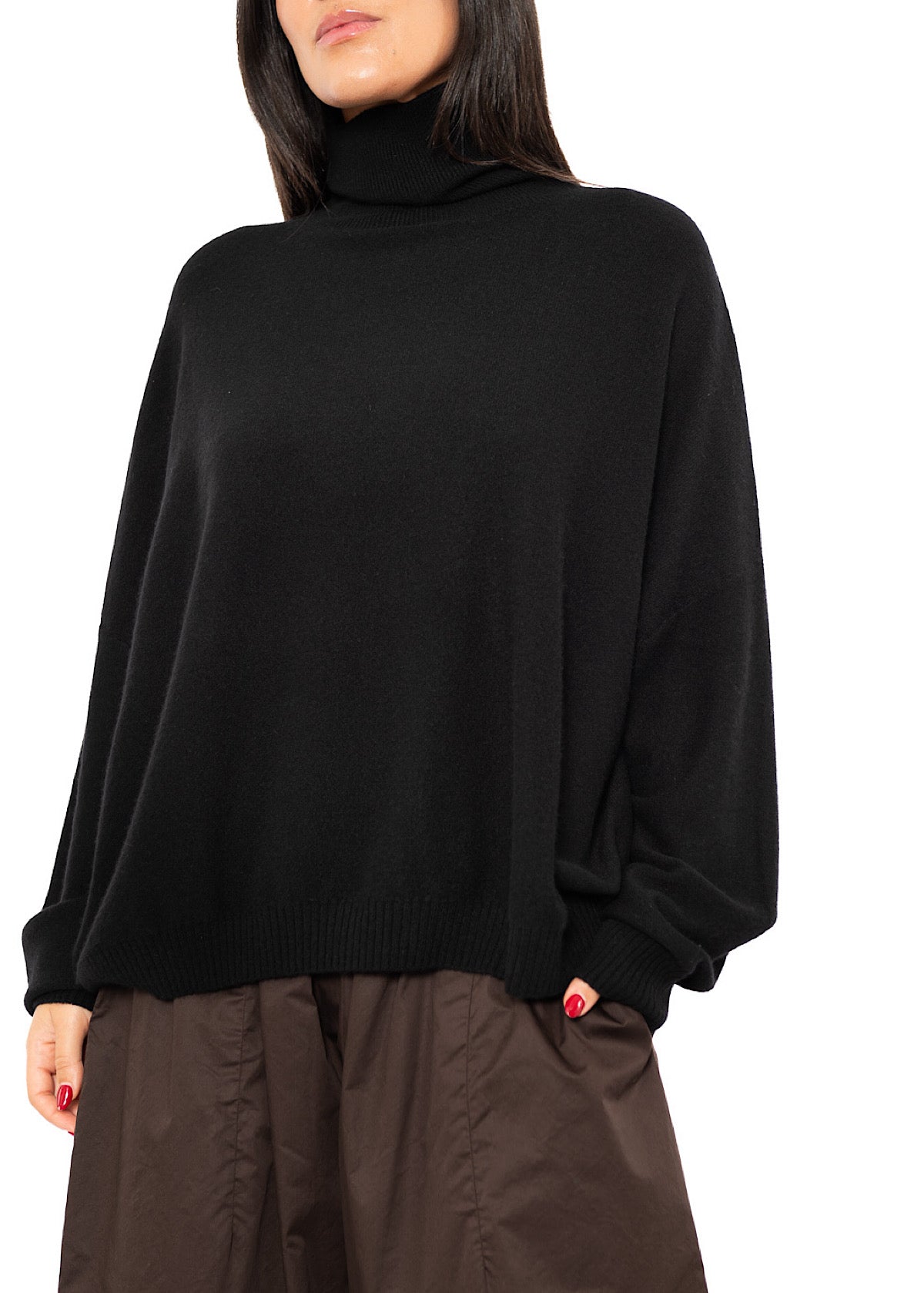 ROLL NECK CASHMERE PULLOVER