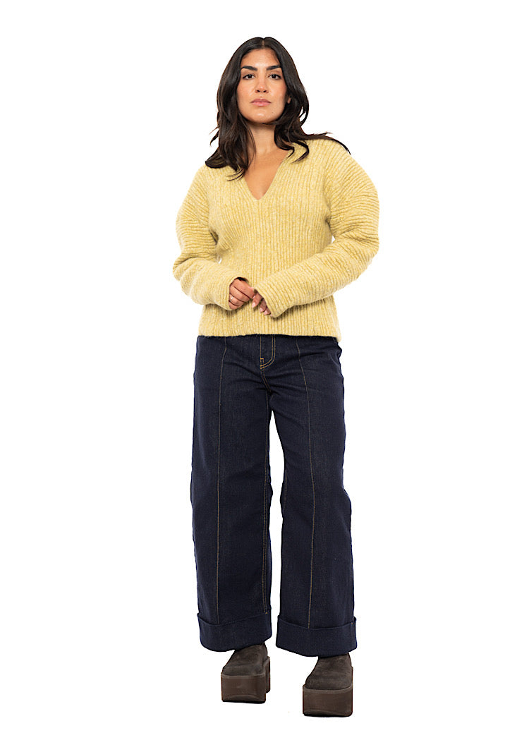 SCULPTURAL ALPACA WOOL BLEND PULLOVER