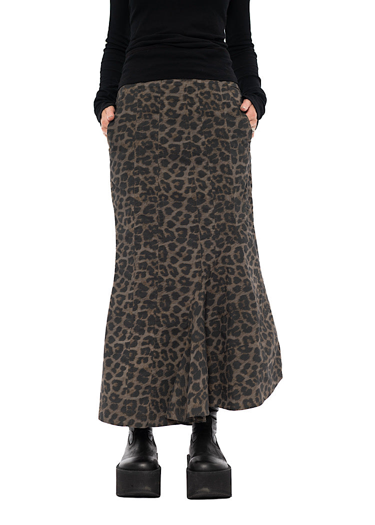 SCULPTURAL LEOPARD SKIRT