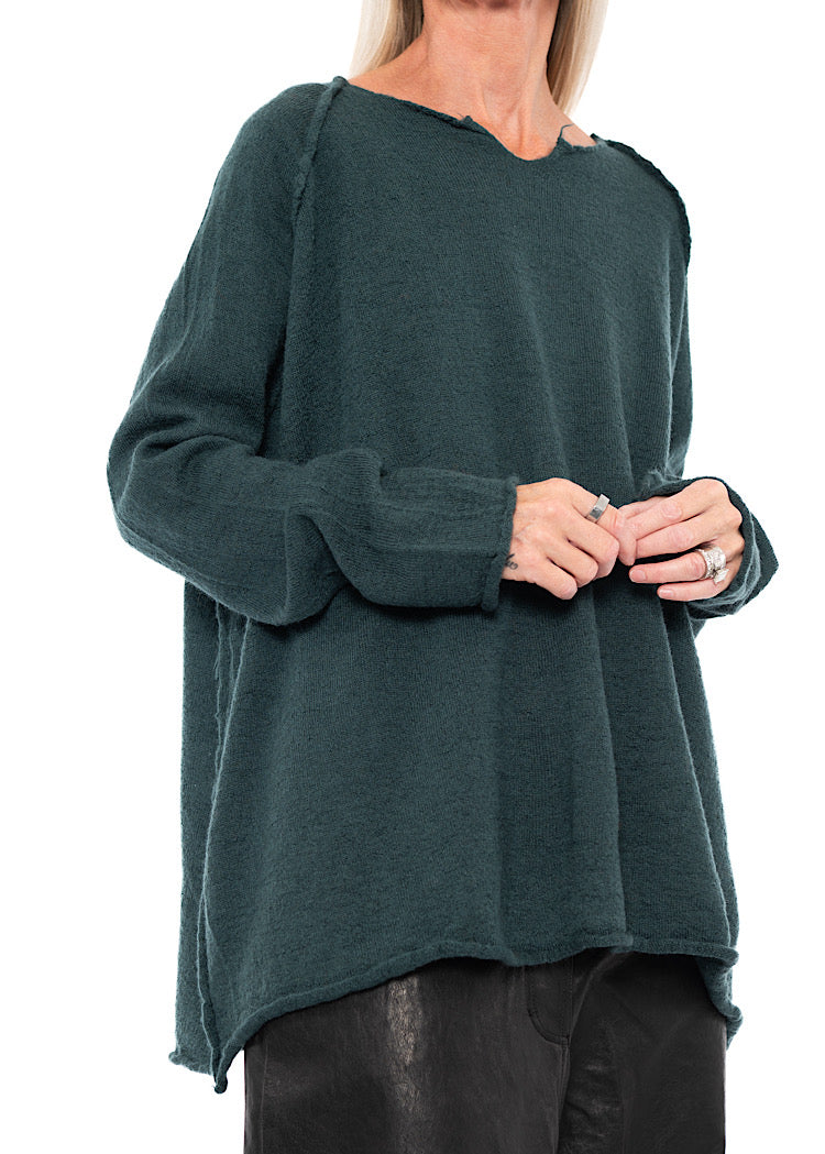 RELAXED BOILED WOOL PULLOVER