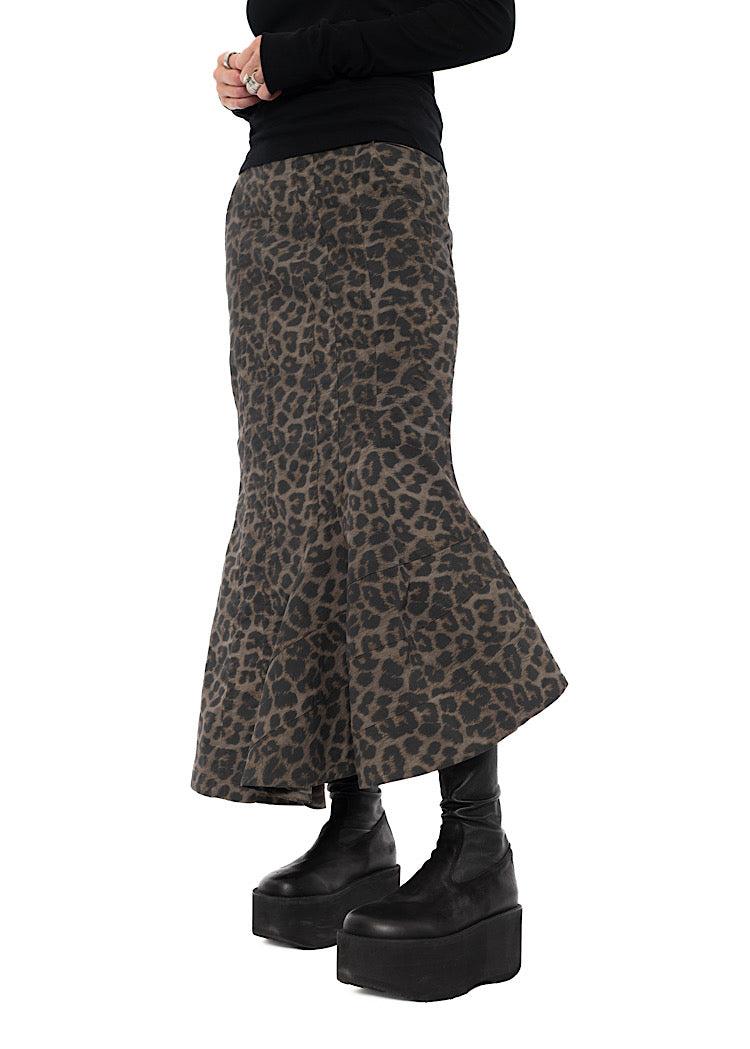 SCULPTURAL LEOPARD SKIRT