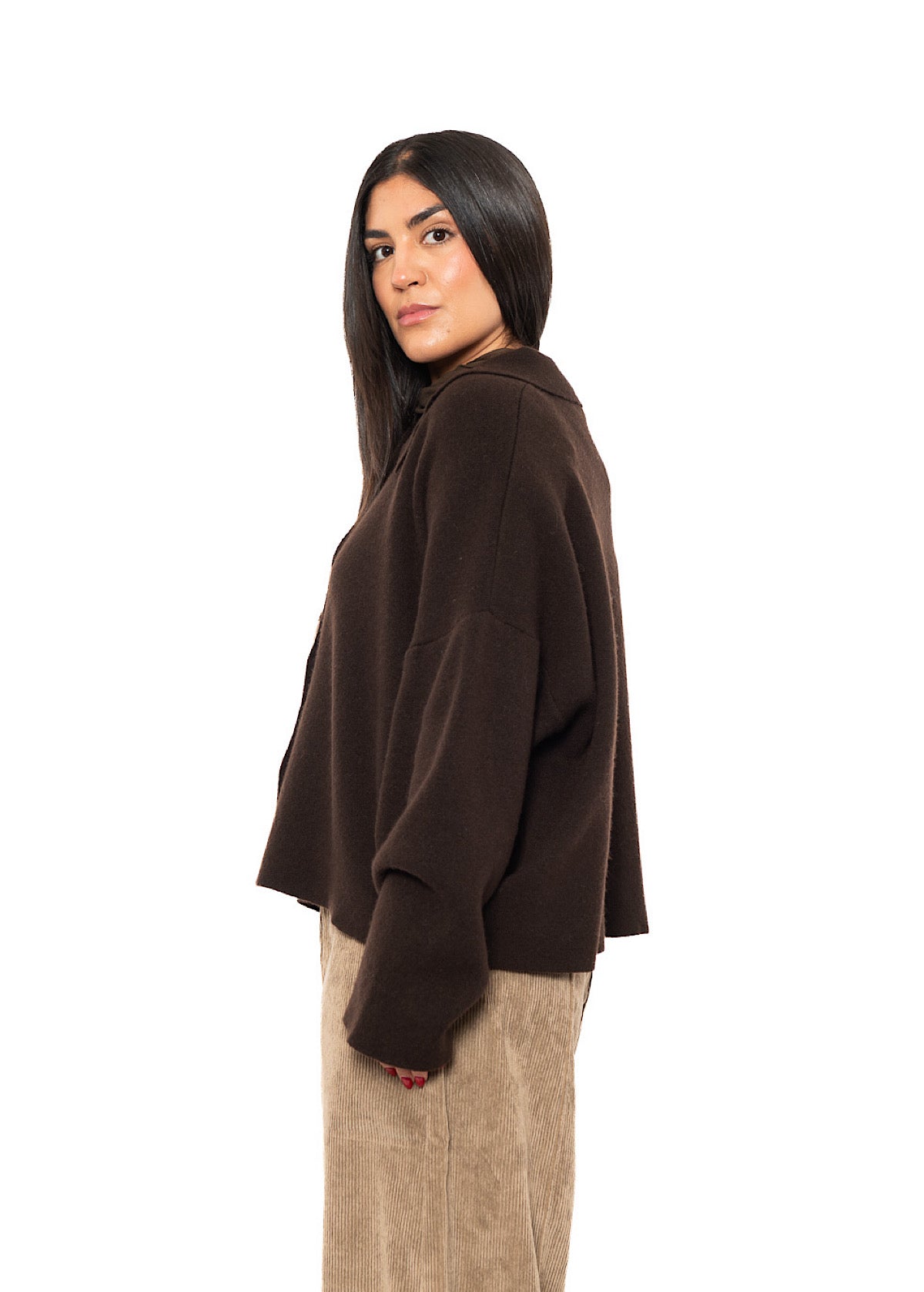 BOXY WOOL-MIX CARDIGAN