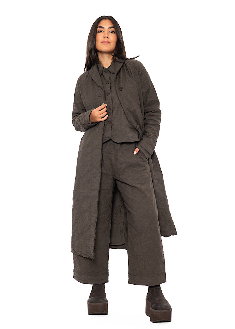 SIGNATURE CRINKLE LONGLINE COAT
