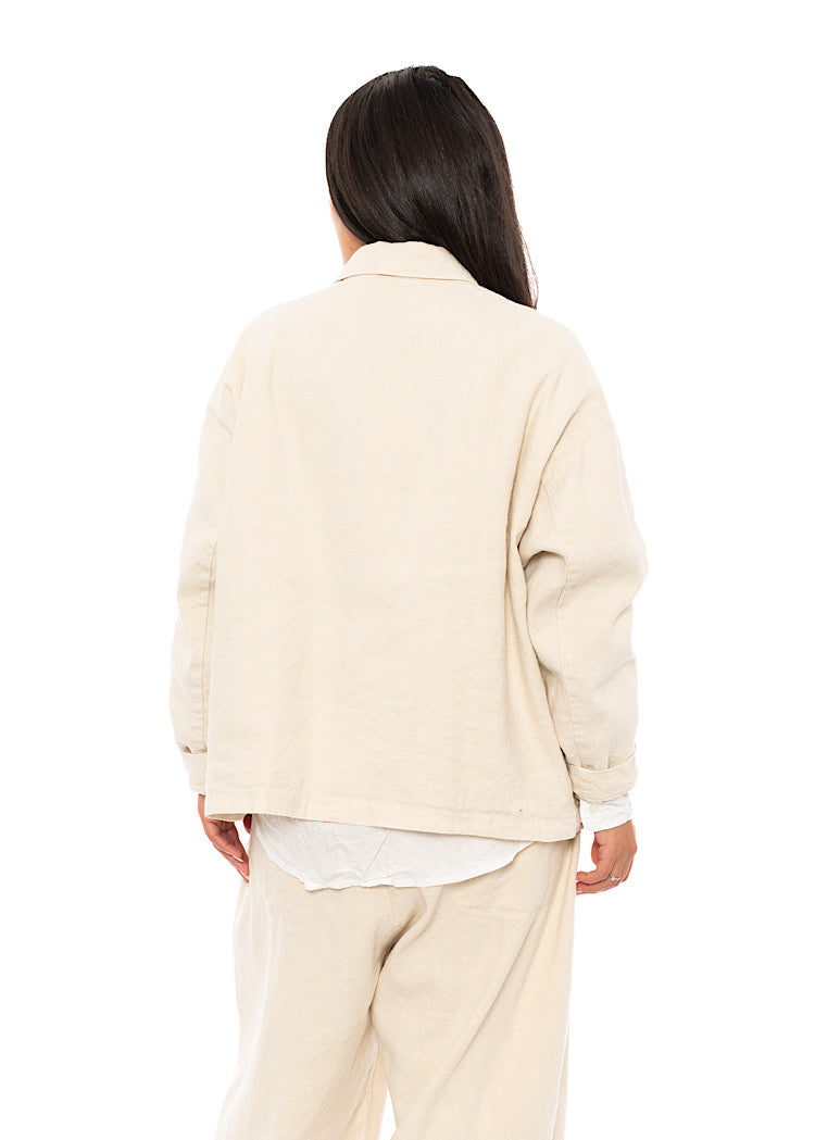 LINEN-COTTON UTILITY JACKET