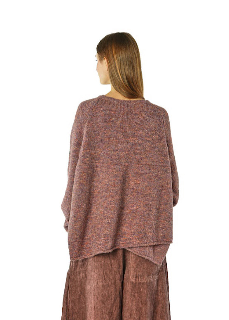 MÉLANGE KNITTED PULLOVER *FOREST MELANGE* (Shown in CRYSTAL MELANGE)