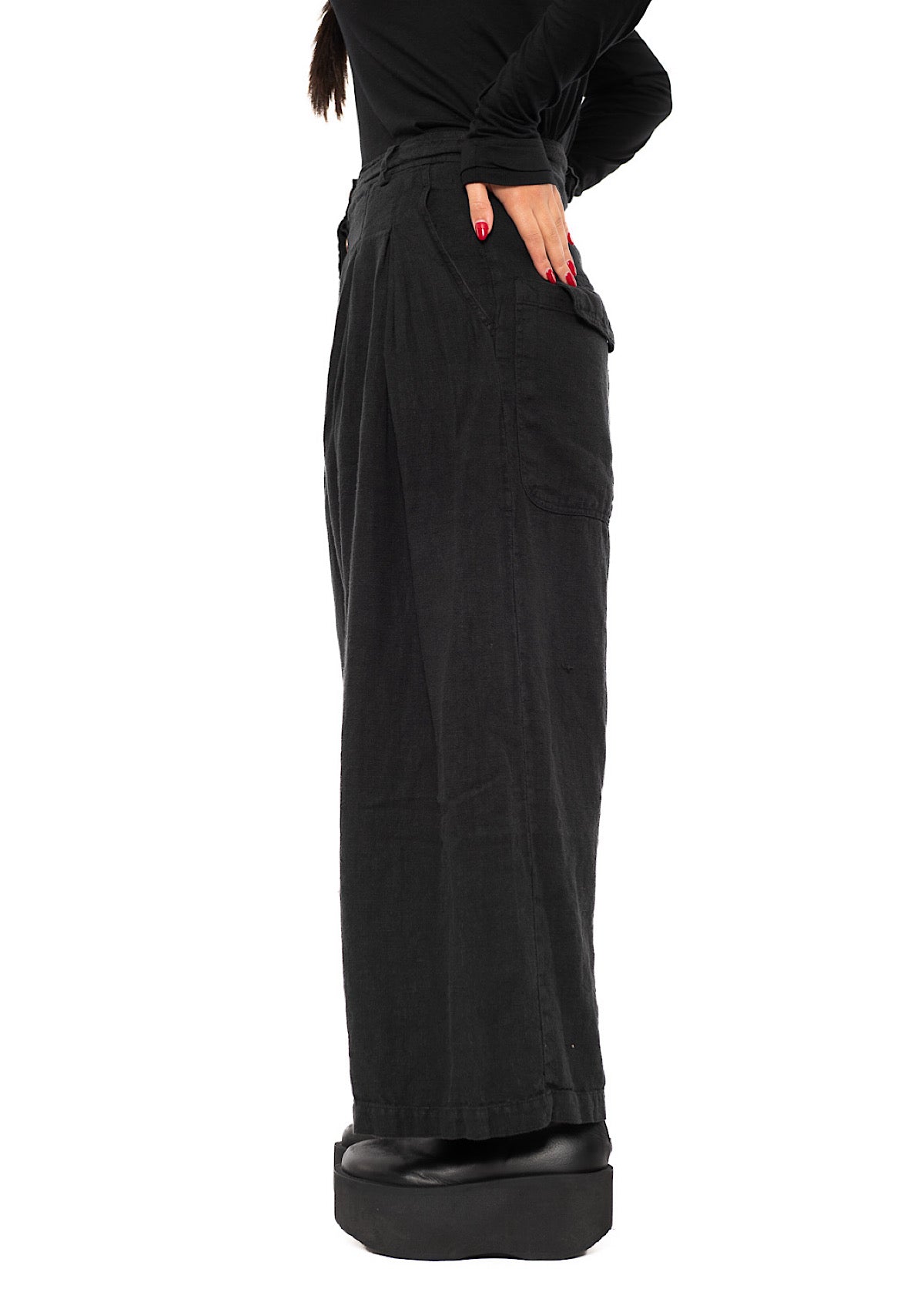 WINTER LINEN WIDE-LEG TROUSER