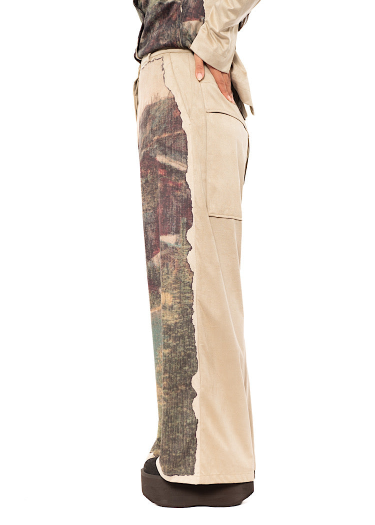 LANDSCAPE PRINT WIDE LEG TROUSER