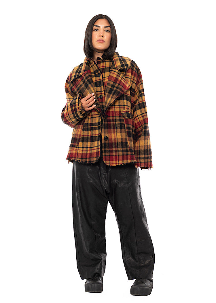 OVERSIZED CHECK WOOL JACKET