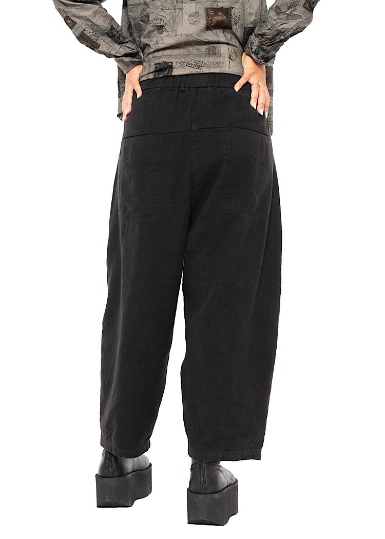 BRUSHED COTTON-LINEN BALLOON TROUSER