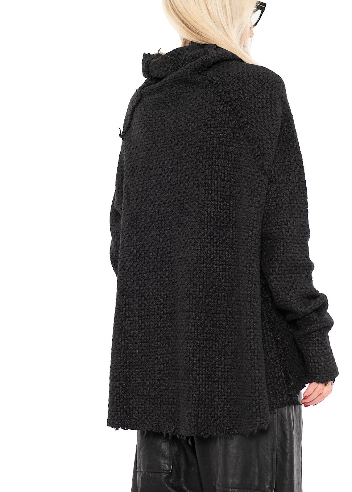 TEXTURED SILK KNIT PULLOVER