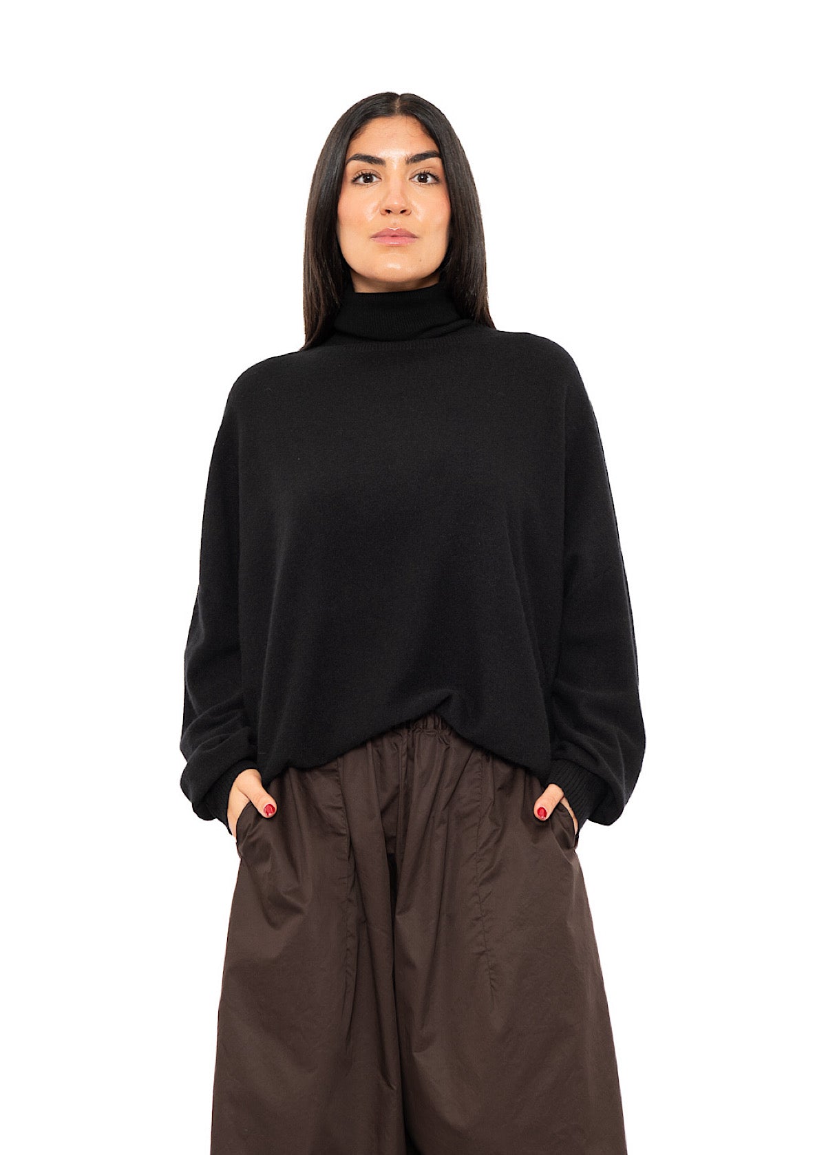 ROLL NECK CASHMERE PULLOVER