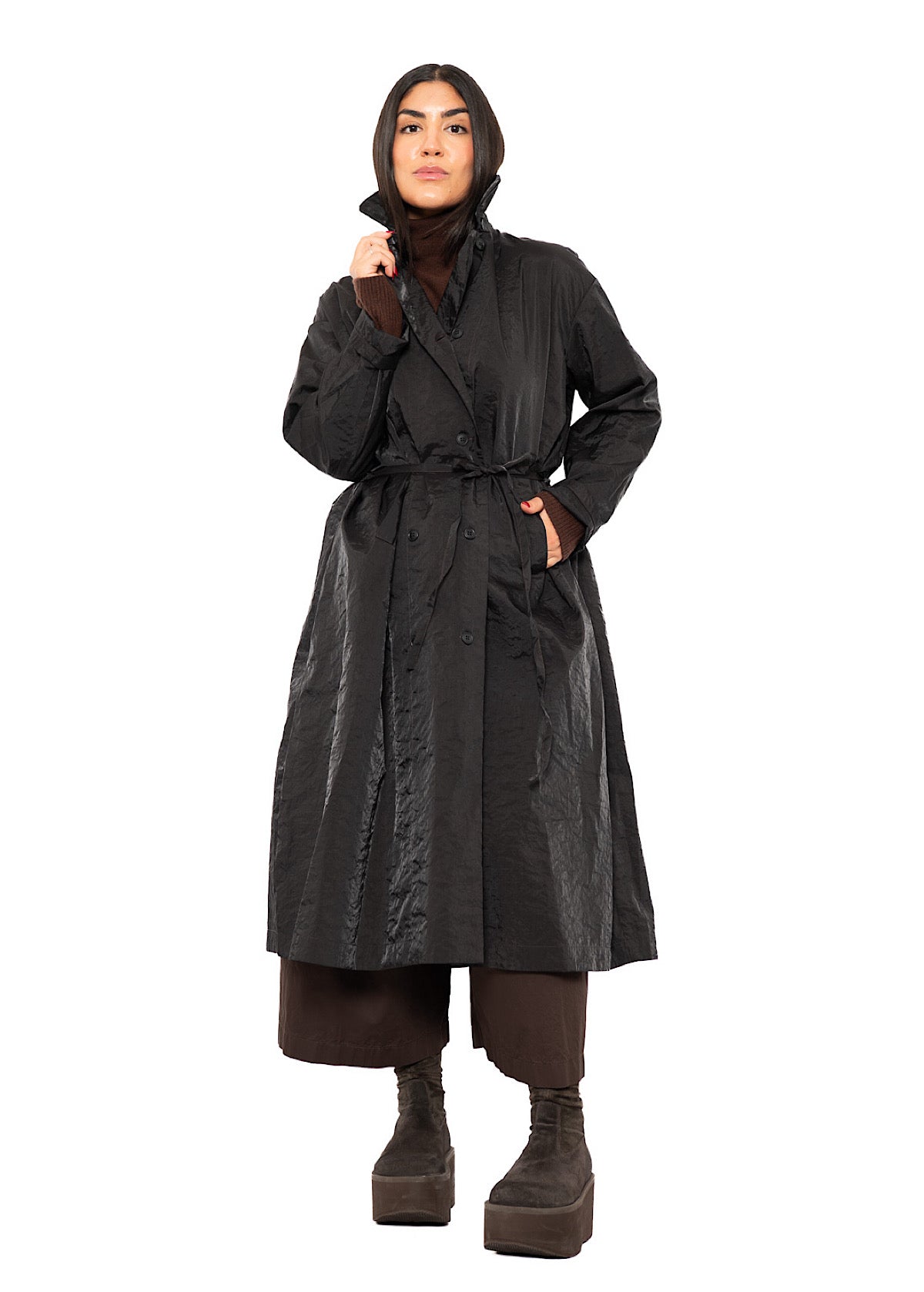SILK MIX TRENCH COAT